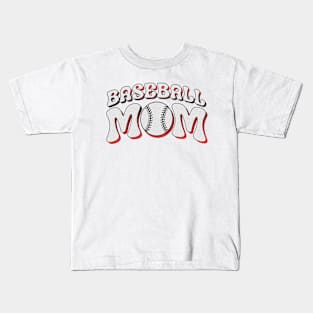 Baseball Mom Halftone Retro Kids T-Shirt